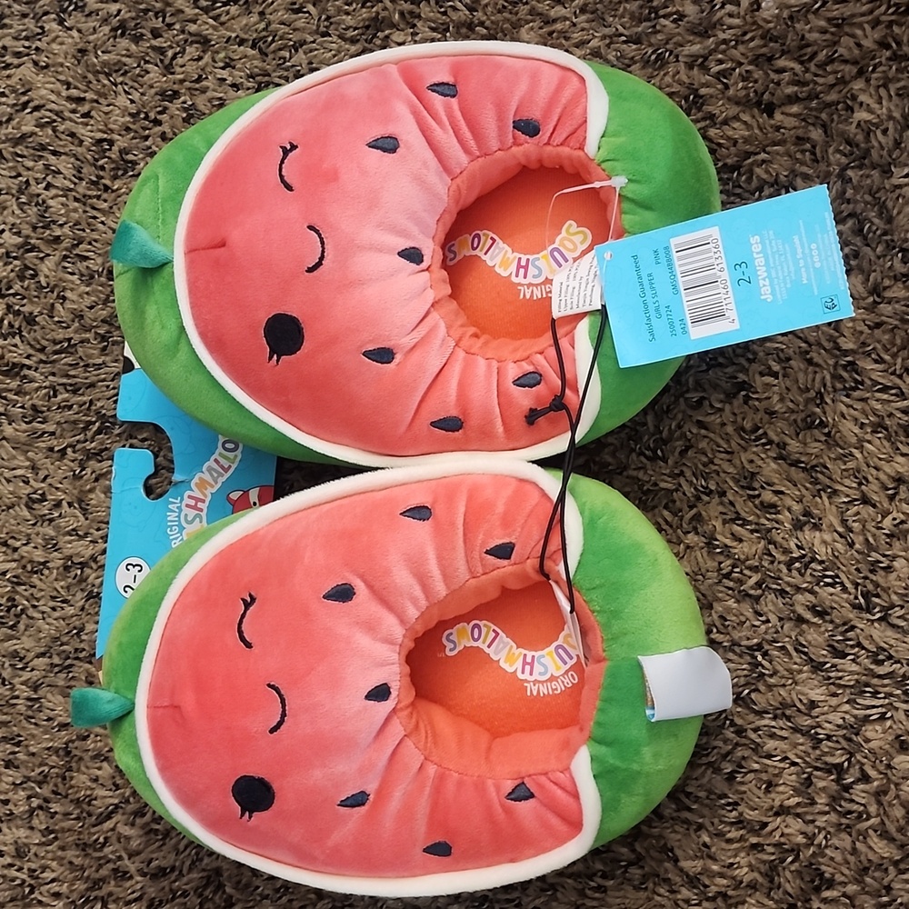 Original Squishmallows Watermelon slippers. Size 2-3